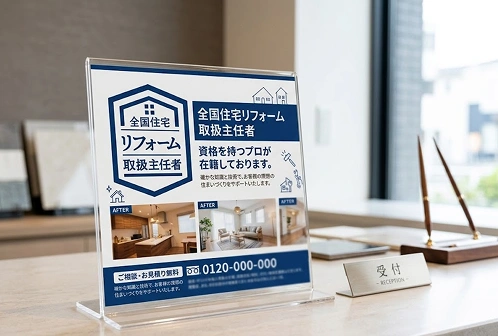 受付に設置するPOPのイメージ