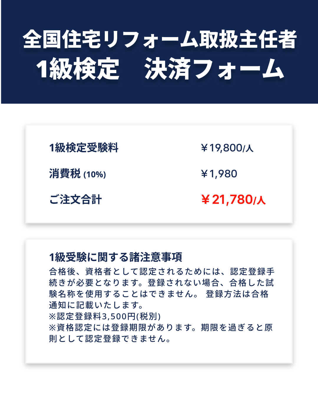 全国住宅リフォーム取扱主任者 1級